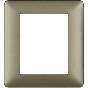 Placca 3+3 moduli titanium serie matix