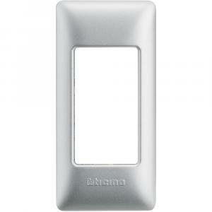 Placca 1 modulo per profilati silver serie matix