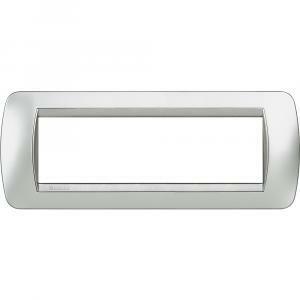 Placca 7 moduli tech serie living light tonda