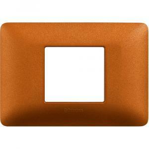 Placca 2 moduli centrati rosso terra serie matix