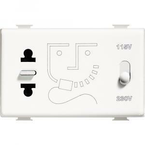 Presa per rasoio con trasformatore di isolamento 230v/115 serie matix