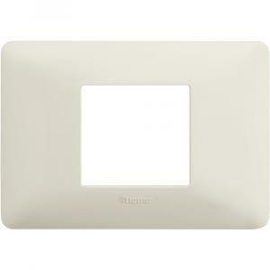 Placca 2 moduli centrati cenere serie matix