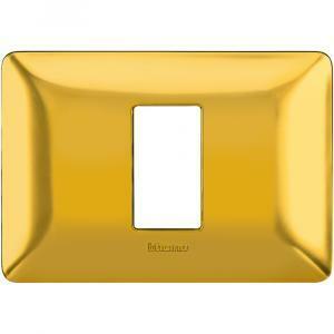Placca 1 modulo oro satinato serie matix