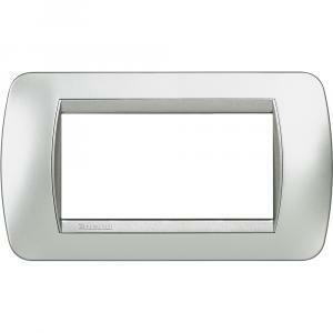 Placca 4 moduli tech serie living light tonda