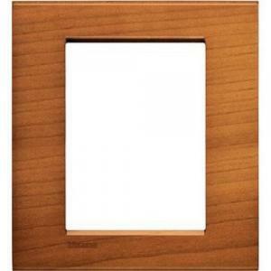 Placca 3+3 moduli ciliegio americano serie living light quadra