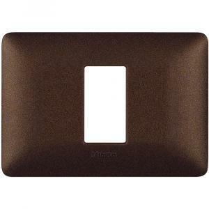 Placca 1 modulo marrone caffe' serie matix