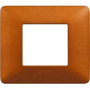 Placca 2 moduli rosso terra serie matix