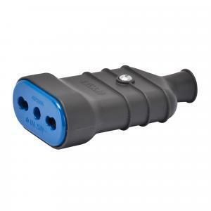 Presa volante bivalente in gomma 2p+t 16a antracite