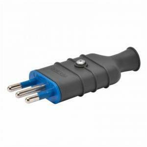 Spina volante dritta in gomma 2p+t 16a antracite