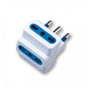 Adattatore triplo con spina 10a bianco