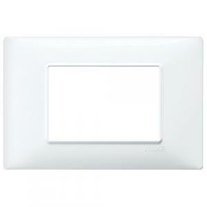 Placca 3 moduli bianco serie plana
