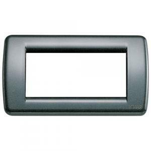 Placca rondo' 4moduli serie idea antracite metallizzato