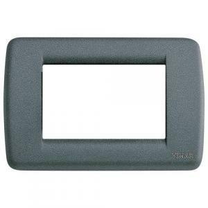 Placca rondo' 3moduli serie idea ardesia