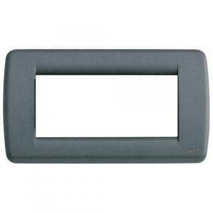 Placca rondo' 4moduli serie idea ardesia