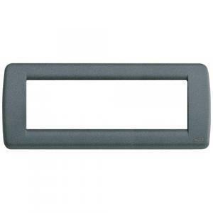 Placca rondo' 6moduli serie idea ardesia