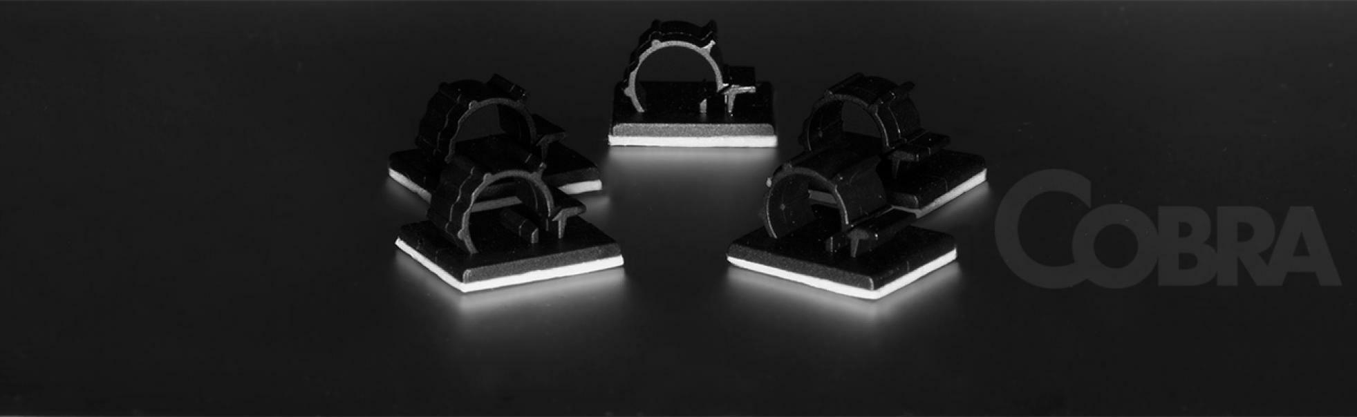 elettrook supporto adesivo nero per cavo tondo 8/9mm confezione da 100 pz - foto 1