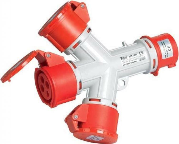 rosi moltiplicatore 3 prese cee 3p+t 16a rosso ip44 380v - foto 1