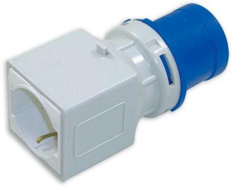 rosi adattatore spina industriale 2p+t 16a - presa schuko bipolare 10/16a - foto 1