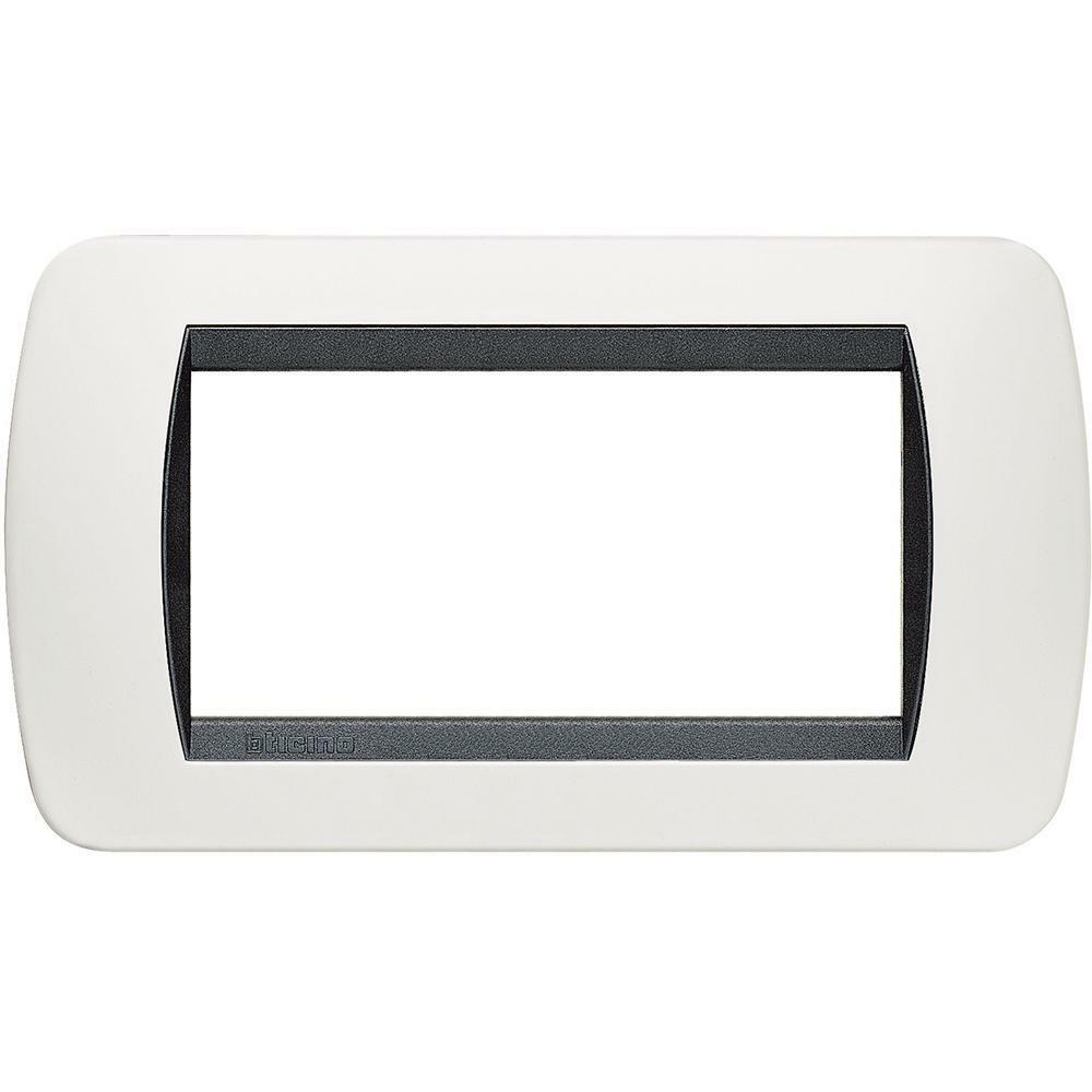 bticino placca 4 moduli bianco serie living light tonda - foto 1