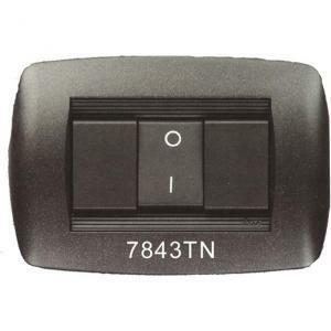 Placca 3 moduli serie millennium nero flash