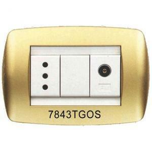 Placca 3 moduli serie millennium oro satinato