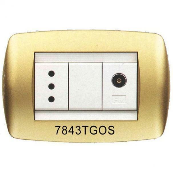 marlanvil placca 3 moduli serie millennium oro satinato - foto 1