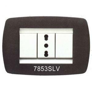 Placca 3 moduli serie millennium lava
