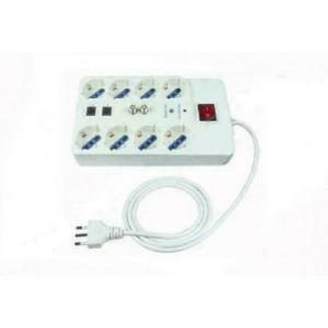 Multipresa 8 schuko 16a + 2 telefono + 2 coassiali con interruttore e cavo 1.5m