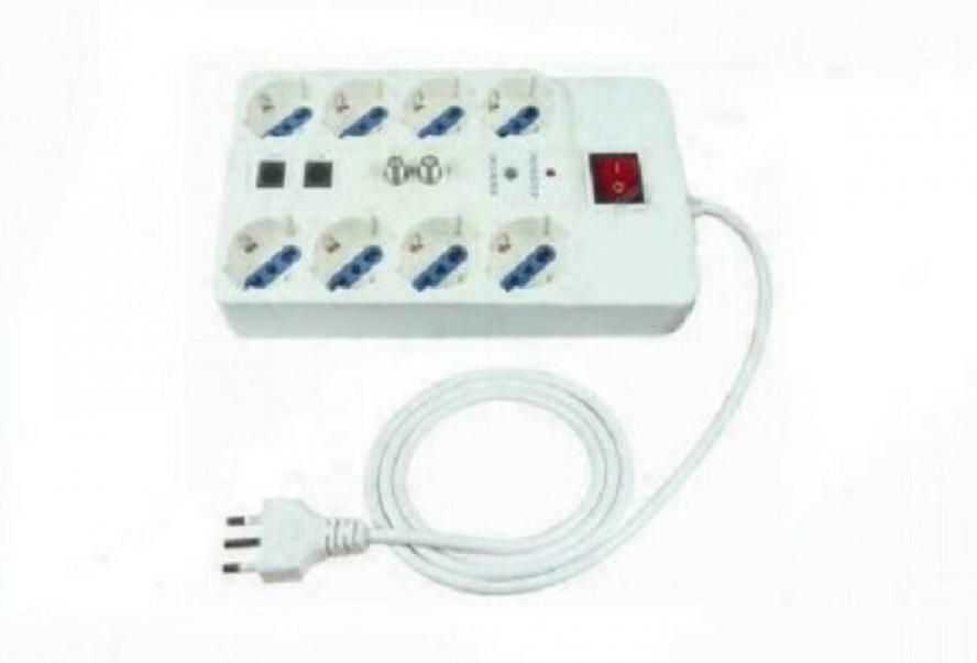 elettrocanali multipresa 8 schuko 16a + 2 telefono + 2 coassiali con interruttore e cavo 1.5m - foto 1