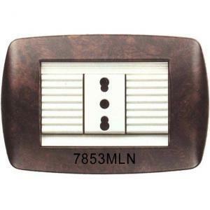 Placca 3 moduli serie millennium noce