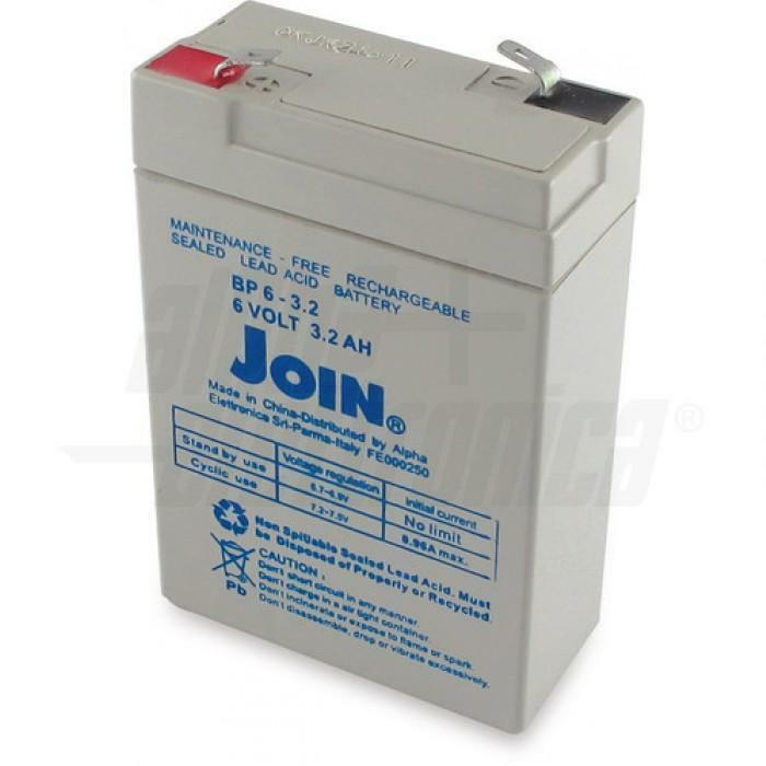 alpha elettronica batteria al piombo 6v 3,2ah - agm - foto 1
