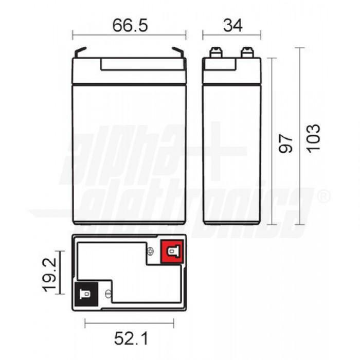 alpha elettronica batteria al piombo 6v 3,2ah - agm - foto 2