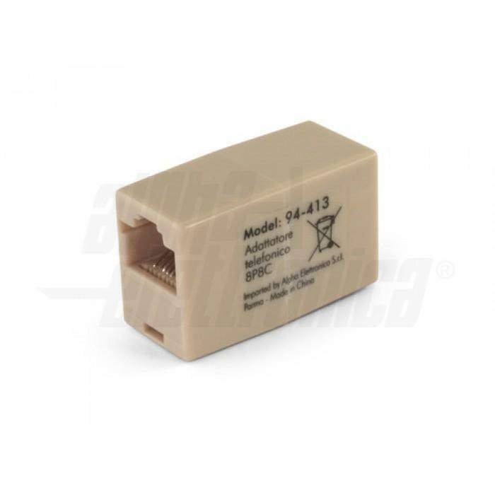alpha elettronica adattatore telefonico modulare rj45 8p8c da presa a presa - foto 1
