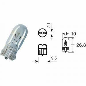Lampada auto 12v 5w w5w, confezione singola
