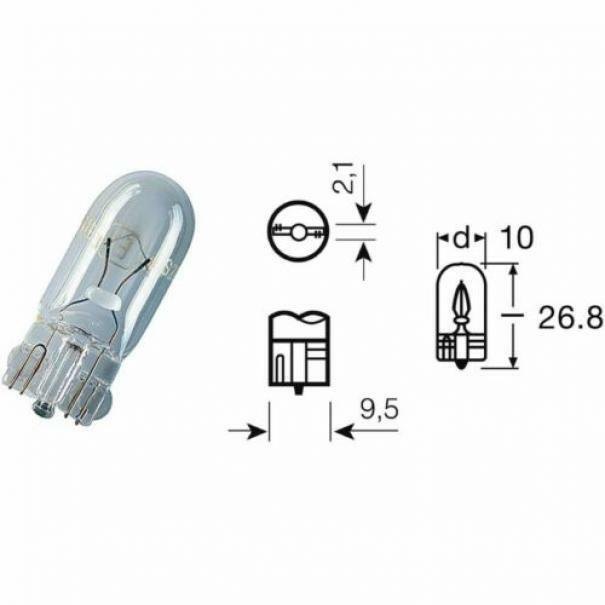 general electric lampada auto 12v 5w w5w, confezione singola - foto 1