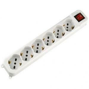 Multipresa con 6 uscite schuko bivalenti 10/16a senza cavo