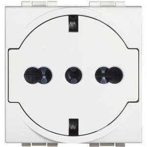 Presa flat schuko bipasso 16a serie living light