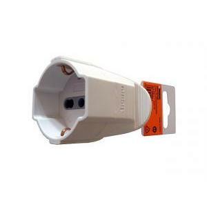 Presa volante schuko dritta 16a bianca