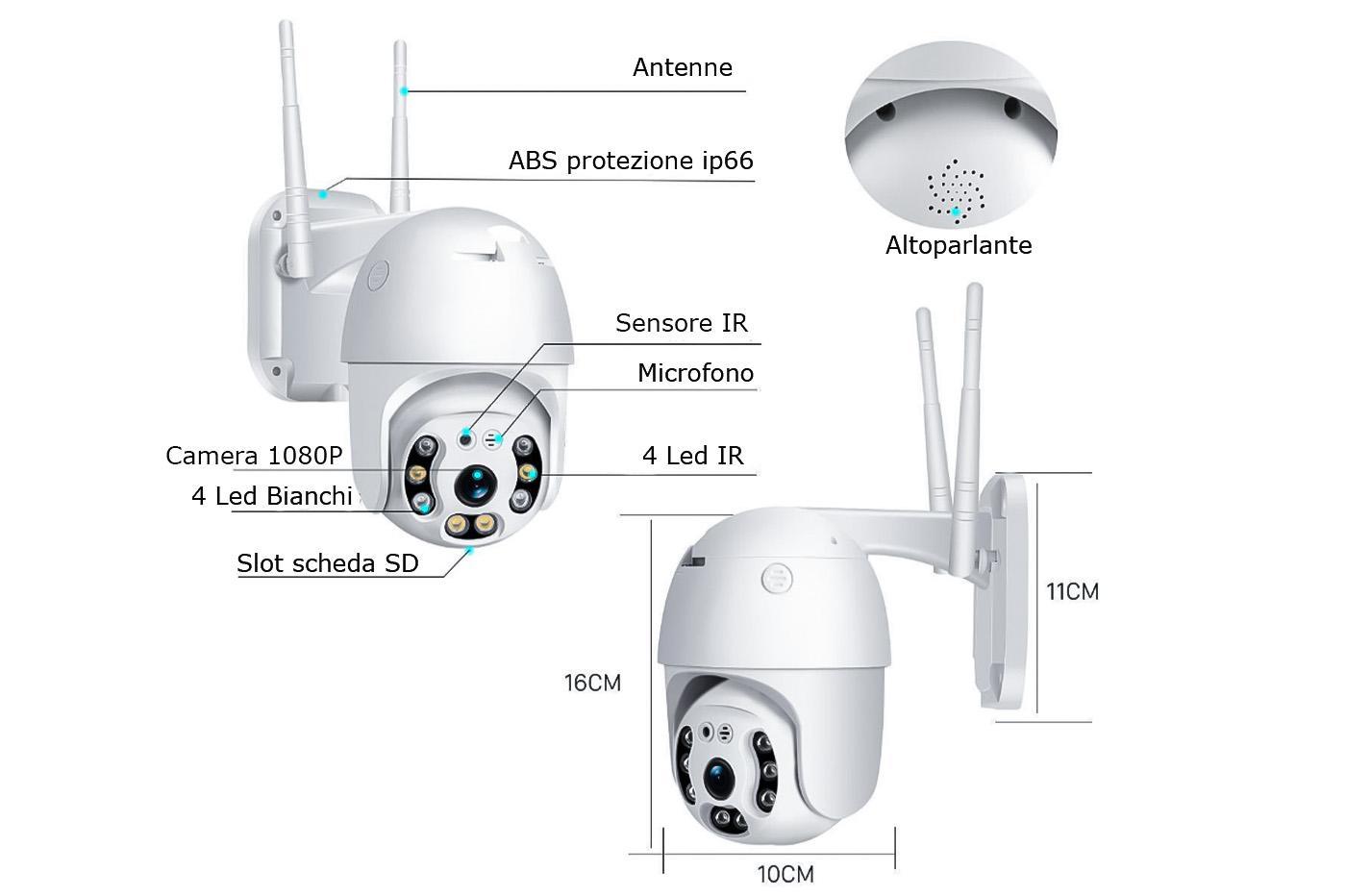 ipc360 telecamera ip full hd wifi motorizzata da esterno, microfono, micro sd , cloud - foto 2