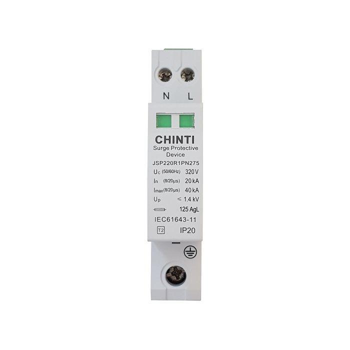 chinti scaricatore spd tipo 2+ct 40ka 1p+n 275vac 1 modulo - foto 1